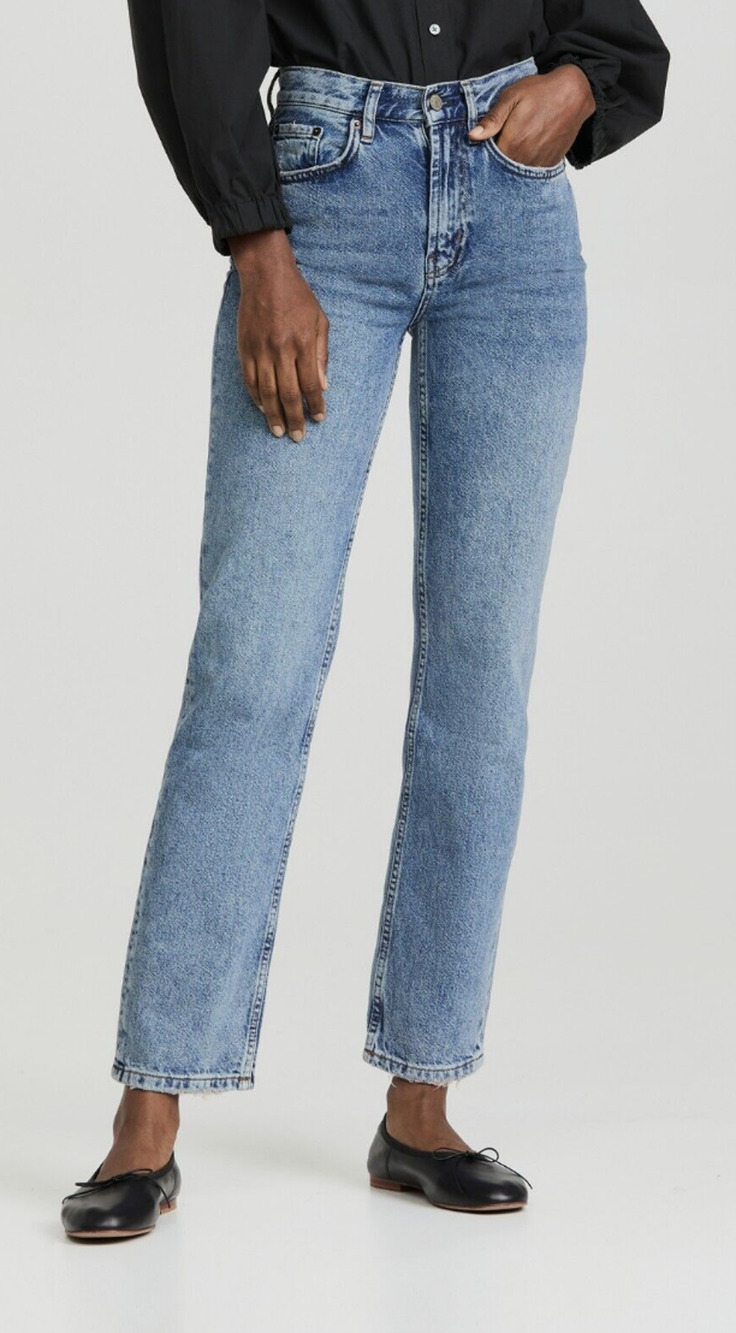 Rails The Topanga High Waist Straight Leg Jeans Size 23 Light Wash Rigid Denim